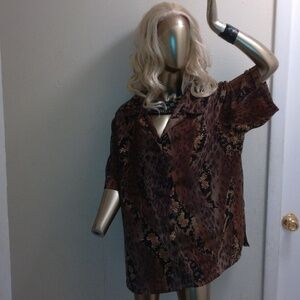 KLOZ studios snakeskin button down blouse 3x